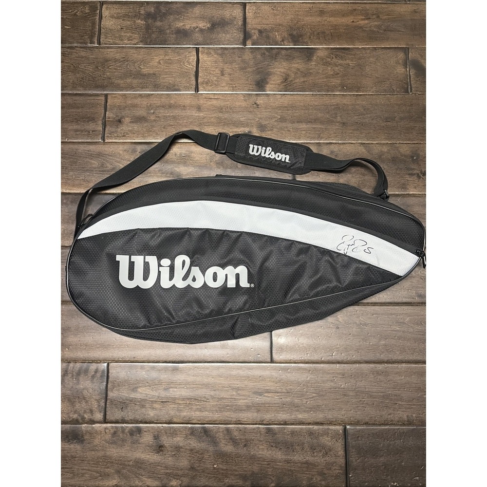 Wilson Roger Federer Signature RF Fed Team 3 Pack Racquet Tennis Bag Black Grey